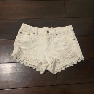 white jean shorts